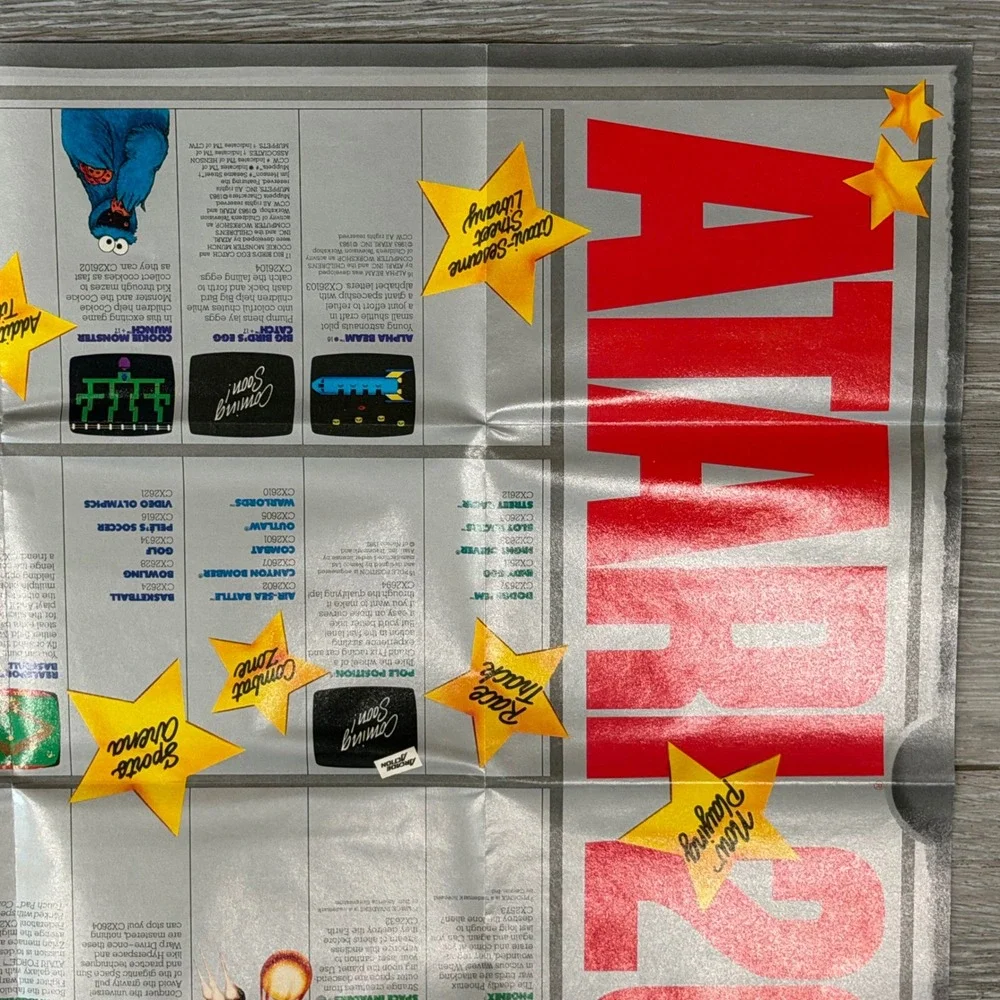 Vintage 1983 Atari Game Catalog Your Ticket to the Atari Stars Fold-Out Poster
